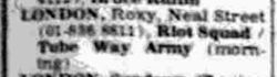 The Roxy Newspaper Advery 1977
